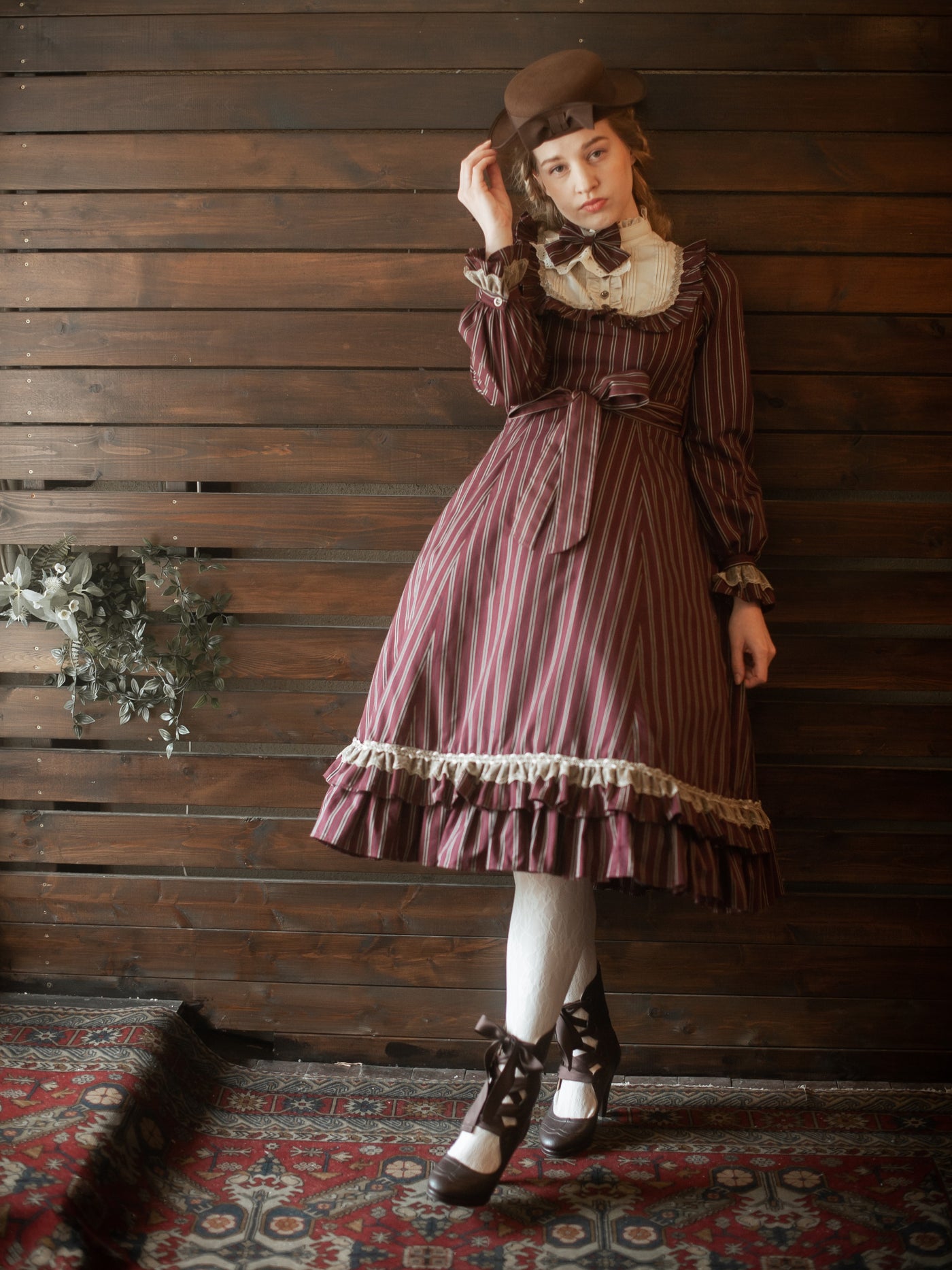 新品Victorian maiden ボルドー クラシカルドール ロングドレス-