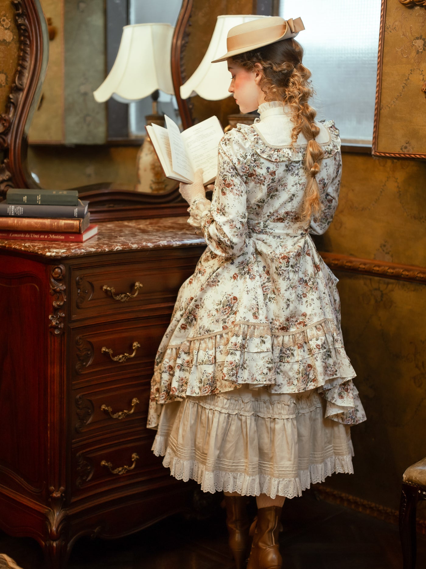 アンティークロココブーケクラシカルドールロングドレス - Victorian 